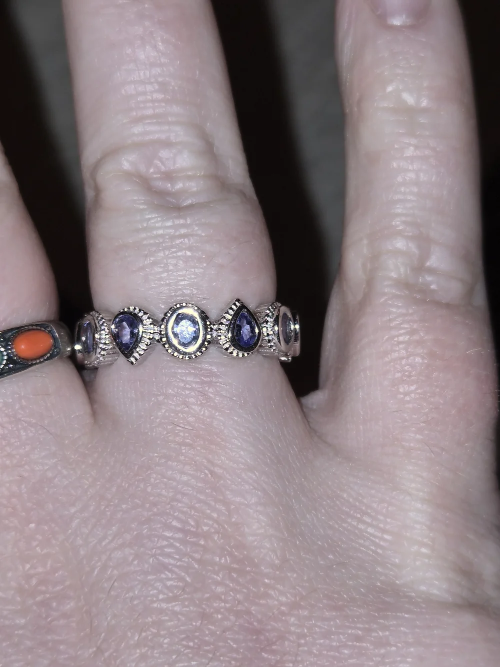 Doug Paulus Sterling Silver 925 Tanzanite Eternity Band